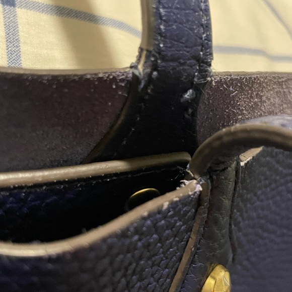 Large Annabel Ingall Blue Leather Tote Shoulder Bag Handbag - Picture 11 of 11